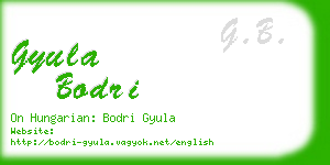 gyula bodri business card